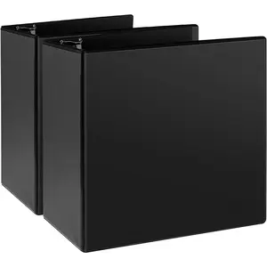 5" 3 Ring Binder, Standard 5-Inch Slant-D Ring Binder Fits Letter Size Paper, Presentation View Binders, 2 Packs, Black