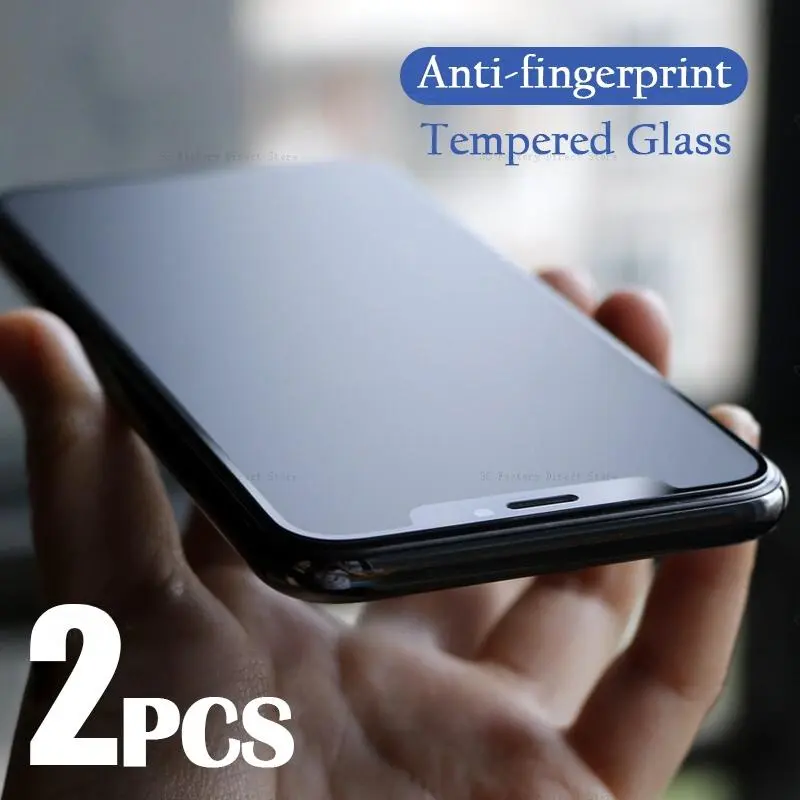2Pcs Best Matte Full Cover 9H Tempered Glass for iPhone 14 13 12 mini 11 Pro XS Max X XR SE 7 8 Plus Frosted Screen Protector
