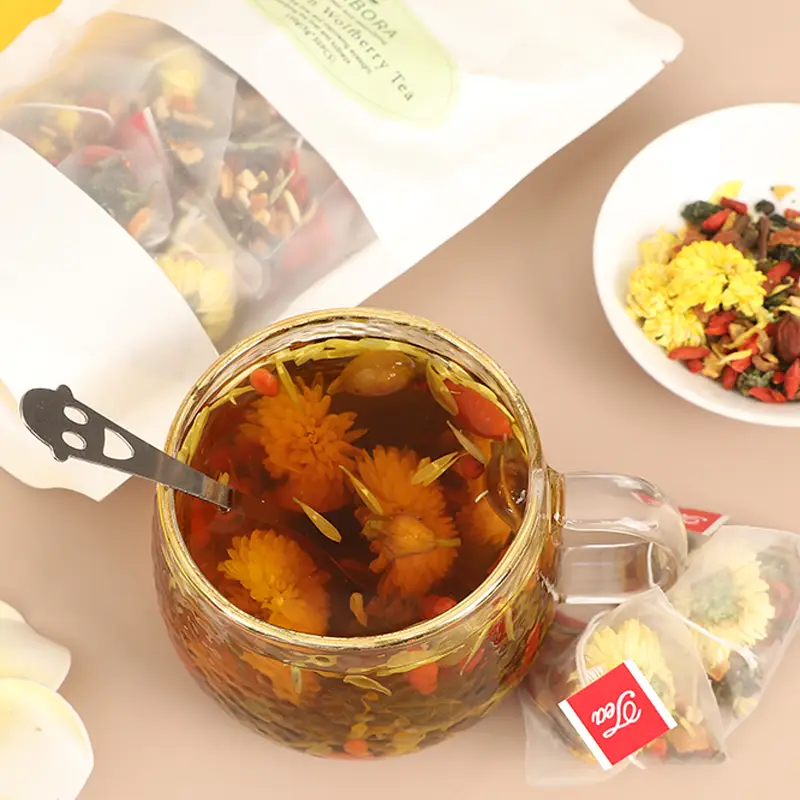 Chrysanthemum Tea - Liver Detox Tea Bags with Goji Berry, Chrysanthemum, Dandelion & Wolfberry - Vegan & Caffeine-Free, Father's Day Gifts- 30 Bags