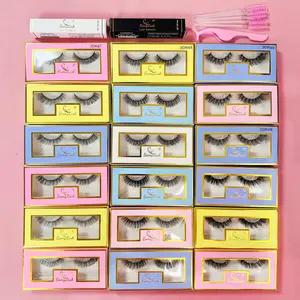 Natural False Eyelashes with Tweezers & Brushes & Glues, 18 Pairs 3d Natural Curling Eye Makeup Strip Lashes, Volumized False Eyelashes for Women and Girls, Cosmetic False Lashes, False Eyelash Set, Christmas Gift