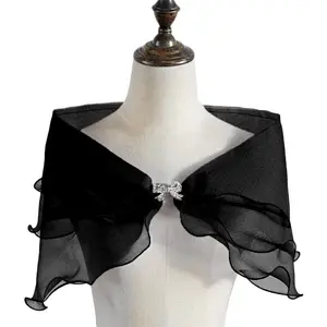 Fashion Tulle Lace Shawl Lace Short Sleeve Shrug Bridal Wedding Cape Elegant Evening Dress Shawl Party Shawl Banquet Dress Cloak