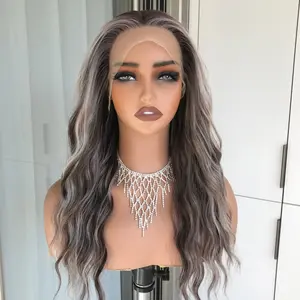 AISOM Marissa Iced Mocha Long Water Wave 20 Inches 13x4" Free Part Lace Front Wig Low Density Heat Friendly Synthetic Glueless Daily Women's Wig