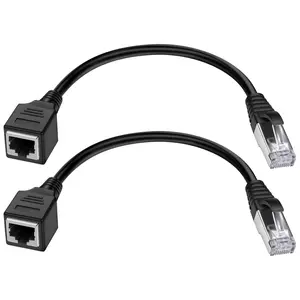 Ethernet Extension  2Pack Ethernet LAN Male to Female Network  RJ45 Cat6 Extension Patch  Extender Cord 1FT/30CM CAT6