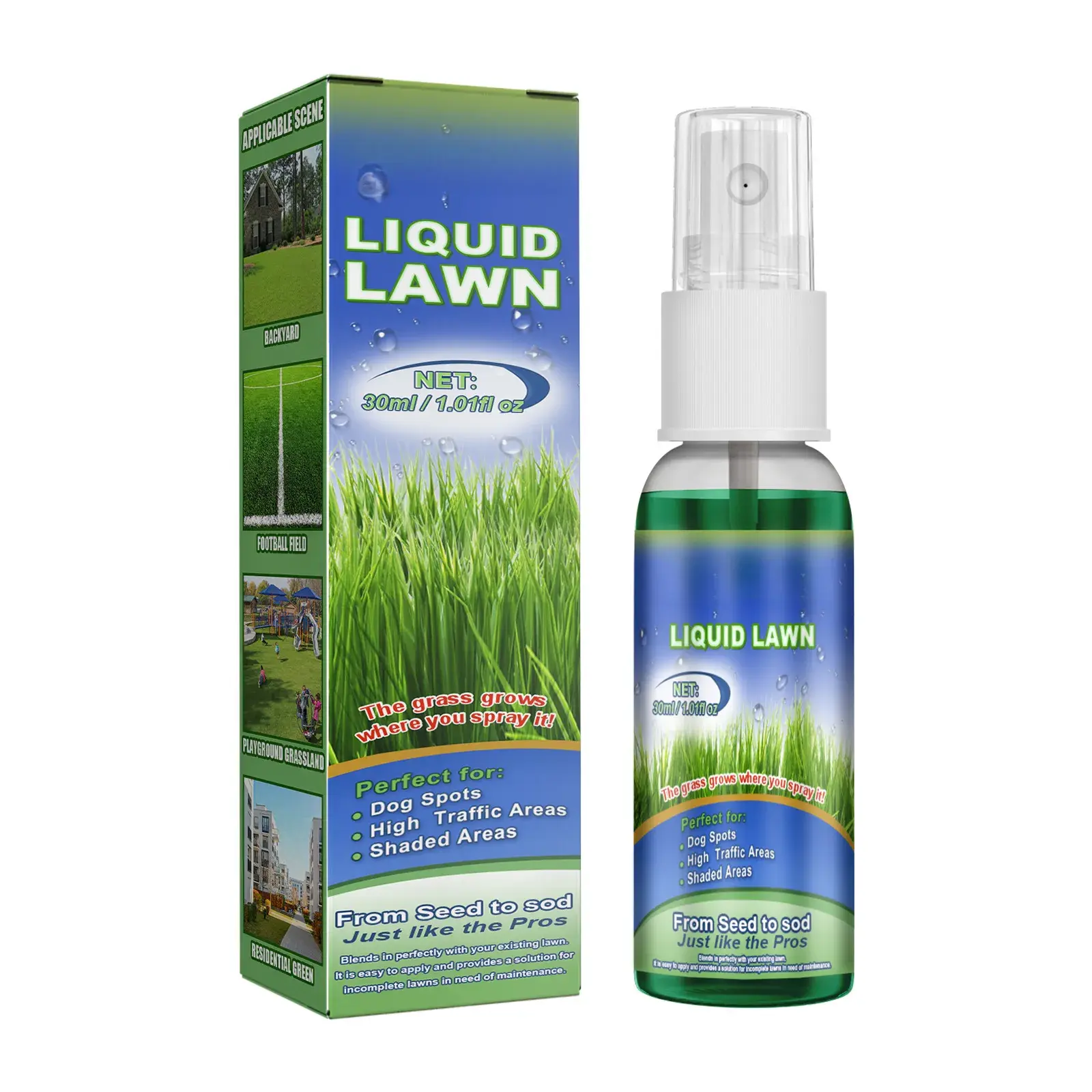 Green Lawn Spray, Backyard Outdoor Playground Football Field Grass Growth Concentrated Nutrient Solution Spray