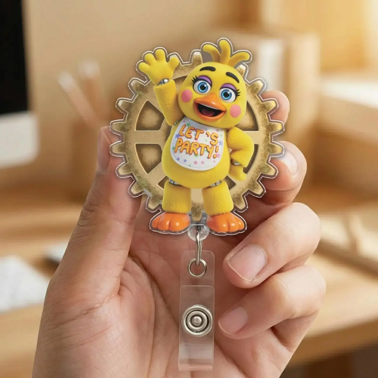 FNaF Badge Reel, Five Nights at Freddy’s Nurse ID Holder, Retractable Nurse Teacher Badge Reel,