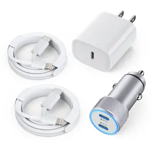 iPhone Car Charger, Dual USB C Fast Car Charger,40W Type C iPhone Charger Car Fast Charger iPhone+ 2pack 3.3ft Lightning Cable + 20W PD iPhone Charger Fast Charging for iPhone 14/13/12/11 Pro Max/iPad