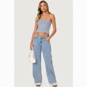 EDIKTED Raelynn Washed Low Rise Jeans - 100% Cotton Loose Fit Summer Denim Pants for Comfort and Style