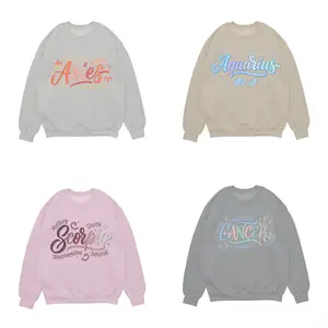 Full 12 Zodiac Sign Sweatshirt – Astrology Lover Gift, Unisex Horoscope Crewneck Gift for White, Sand, Grey Sport, Pink Color Summervibes