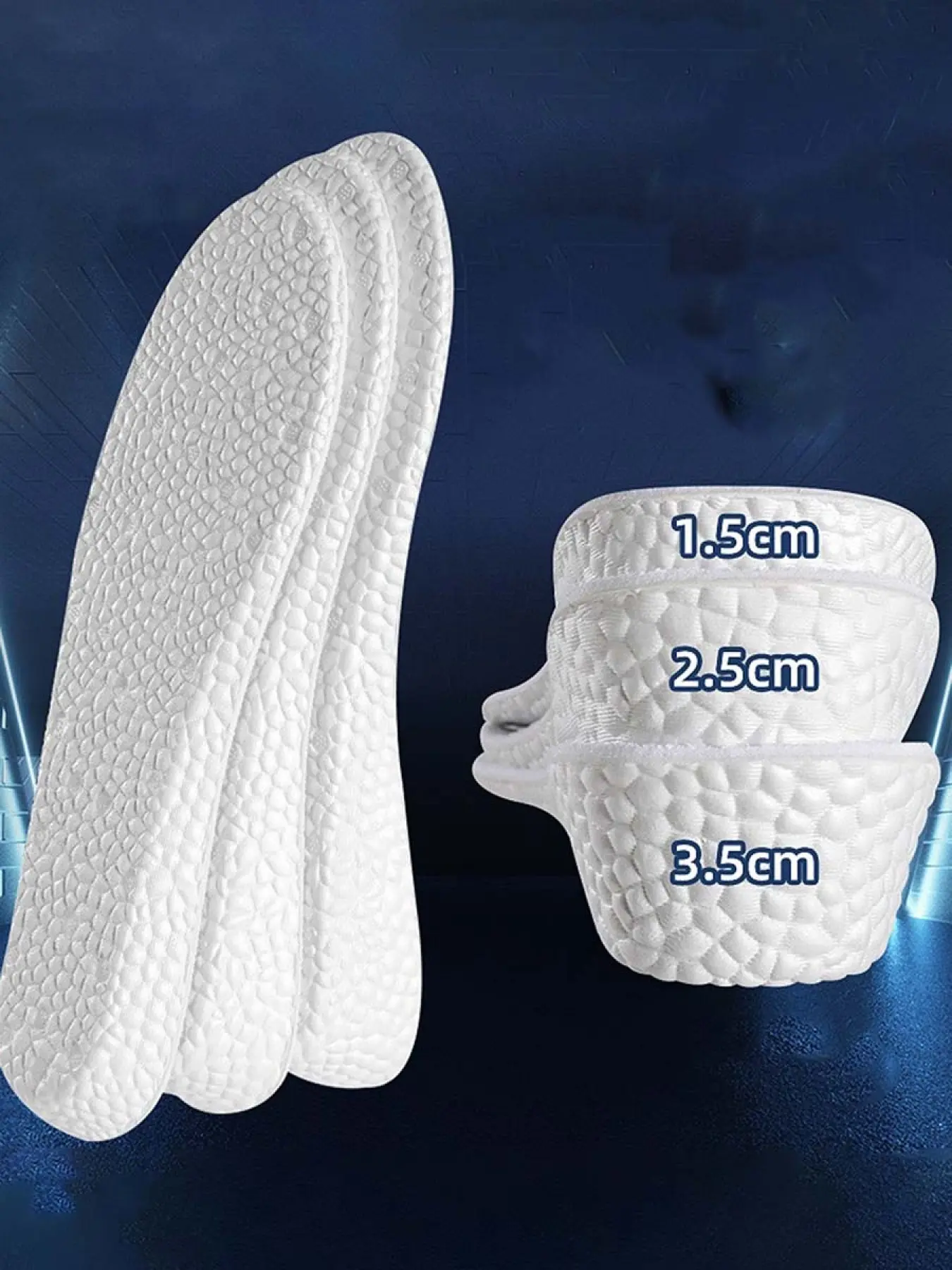 Invisible Height Increase Insoles for Men & Women, Breathable Soft Sole, Anti-Odor, Shock Absorption, Full Palm Pad, Sweatproof, Non-Slip, Height Increase Maximizer, Height Increasing Insoles