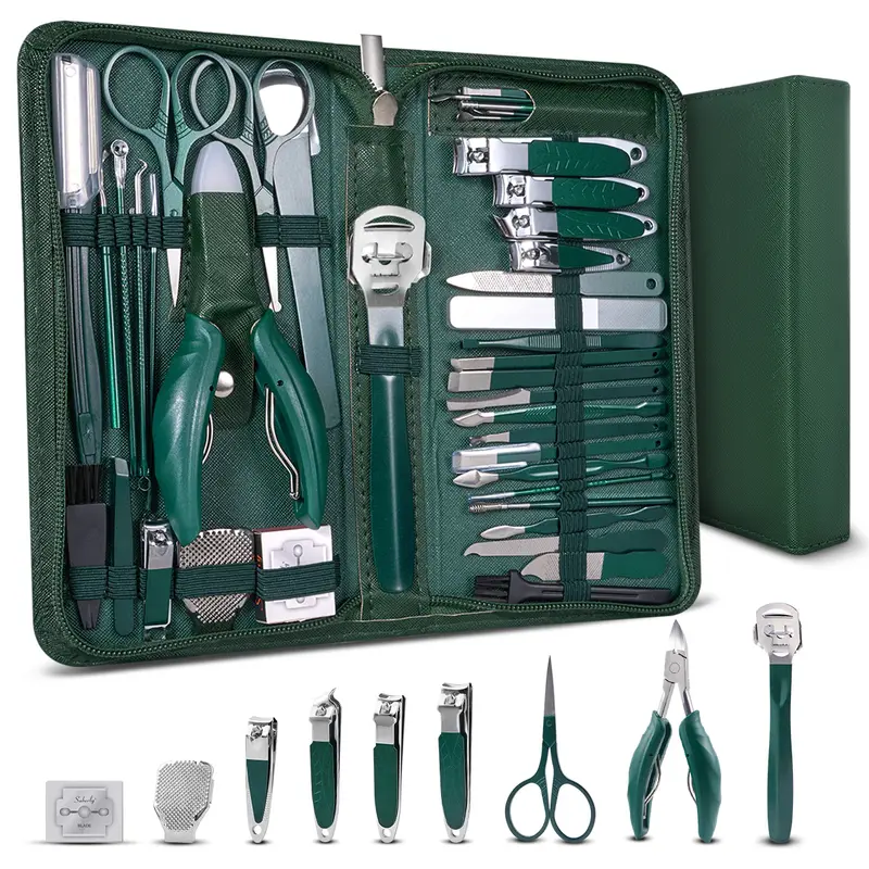 40-Piece Complete Nail Care Tool Set, Finger & Toe Nails, Clippers, Nail Nippers, Eyebrow Trimmers, Eagle Beak Pliers, Pedicure Files, Facial Cleaning Beauty Tools