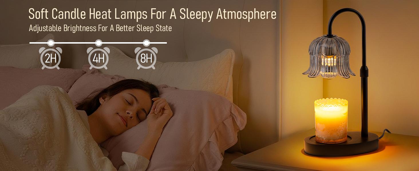 Candle Warmer Lamp with Timer Adjustable Height Brightness Scented Flameless Heating for Home Decor Living Room Bedroom Gray Safe Dimmable Function