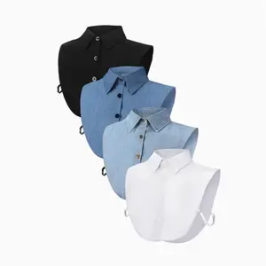 4 Pcs Fake Collar Detachable False Dicky Collar Half Shirts Round for Women Outfits Halloween Costume Accessories