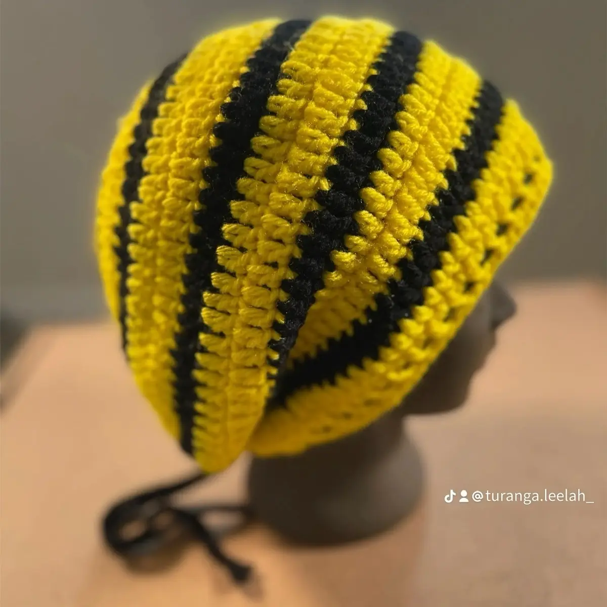 Bumblebee Crochet Beanie - Handmade Knitted Hat for Women