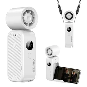 Neck-Waist-Wearable Turbo Fan 5000mAh Long Battery LifeHands-Free Clip-On Cooling  199 Adjustable Levels, , Lightweight & Rugged Design for Travel, Outdoor Activities & Summer Essentials