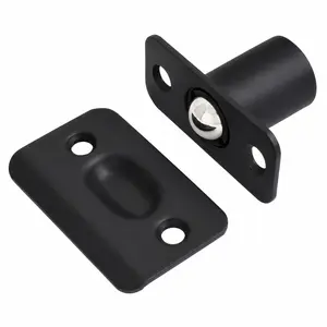 Ball Catch Mortise Strike Plate Radius Matte Black 2 1/4"