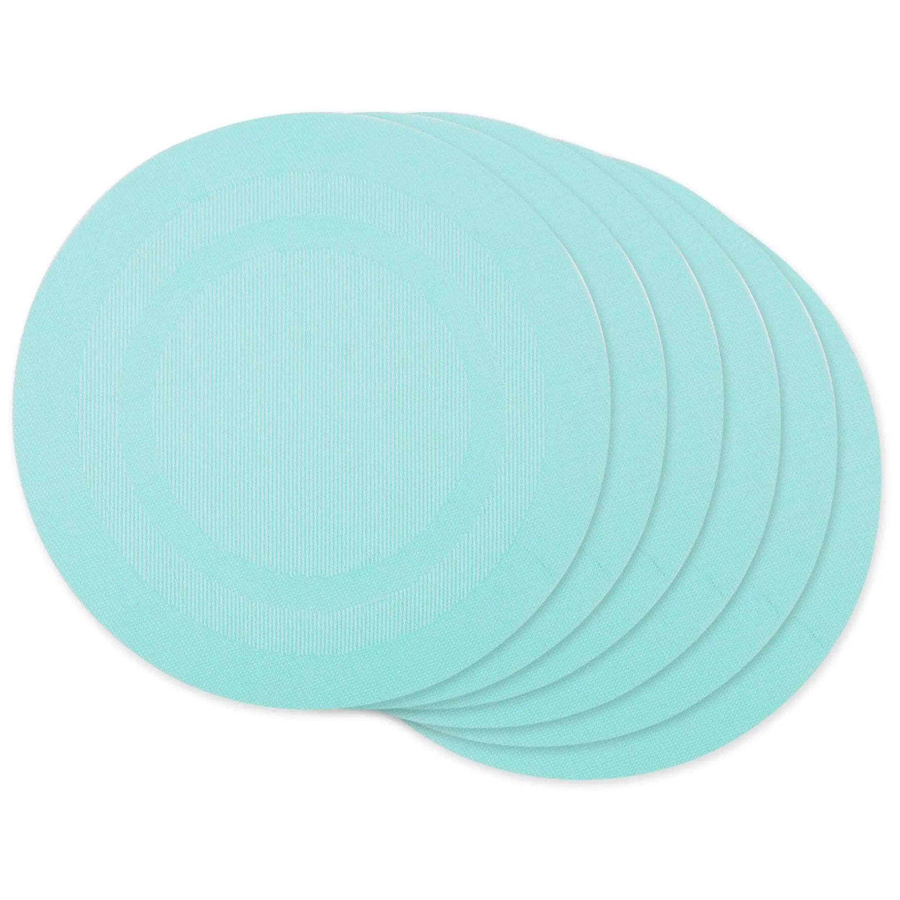 Design Imports Set of 6 PVC Doubleframe Round Placemats Design Imports Set of 6 PVC Doubleframe Round Placemats