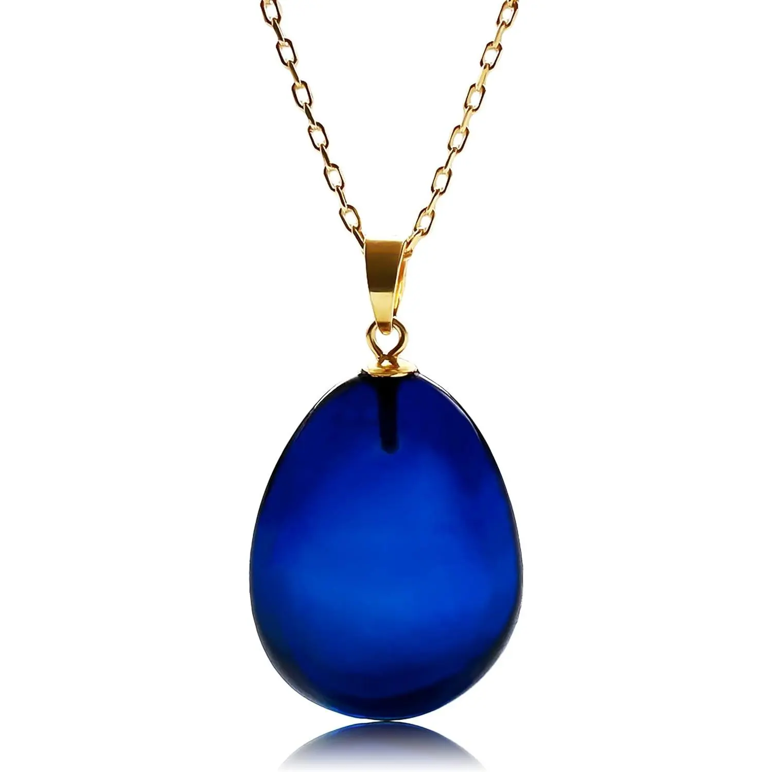 Amber Pendant Necklace with 18 inch 925 Sterling Silver Chain, Blue - Red - Green Amber Necklace for Women, Amber Stone Jewelry, 100% Genuine, HandMade from Amber