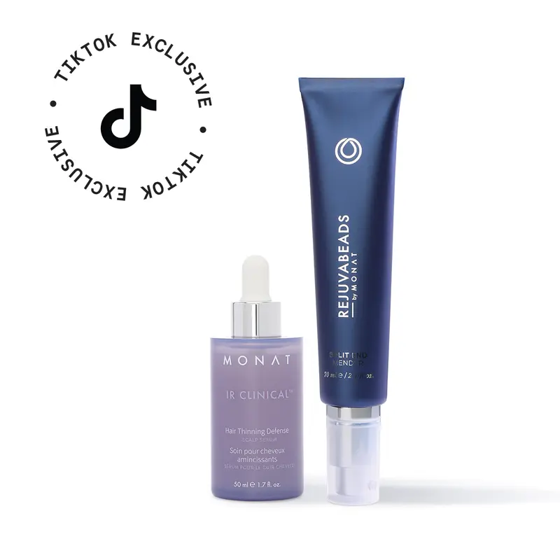 Scalp to Ends Duo. MONAT IR Clinical Hair Thinning Defense Serum + Rejuvabeads