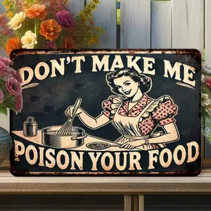 Vintage Iron Sign, Don't Poison Your Food Plaque, Decorative Plaque for Home Restaurant Bar Cafe Garage, Home Decor