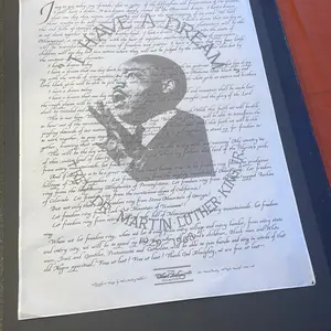 Martin Luther King Jr. Poster - Original Artwork Featuring "I Have a Dream" Speech with Engraved Text