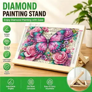 Adjustable Wooden Diamond Painting Easel Stand - Desktop Holder for Diamond Art, Drawing Save Your Neck & Back! Adjustable Drawing Easel for Desktop