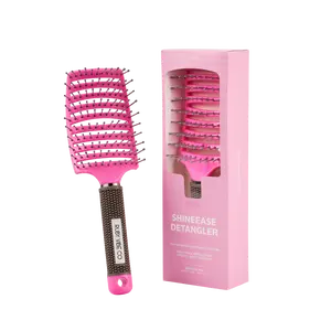 [RUBY VIBE CO] ShineEase Detangler Brush with Arc-Curved Vented Design & Upgraded Boar Bristles for Smooth Efficient Detangling and Faster Blow-Drying