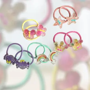 New Sugar color sparkly 10 Pc cute Hair Clips - 5 pairs Matte Flower