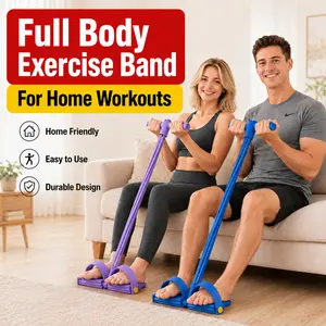 Multifunction Resistance Band - 4/6-Tube Elastic Yoga Pedal Puller Tension Rope for Home Gym, Full-Body Workouts, Abdominal Training