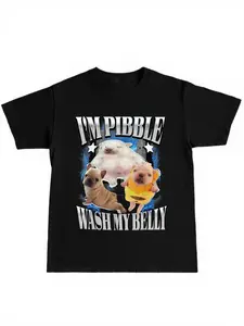 Funny Fabric Dog T-Shirt with Cute Graphic Print, Casual Long Fit Design for Pet Lovers, Adorable Streetwear for Daily Wear Tee