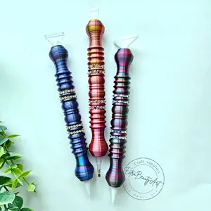 Twisty Diamond Painting Pen 3D Printed Multiplacer Push Tip Dual Ended Replacable Tip Art Tool with Colorful Design E-painter Compatible Plastic Tips