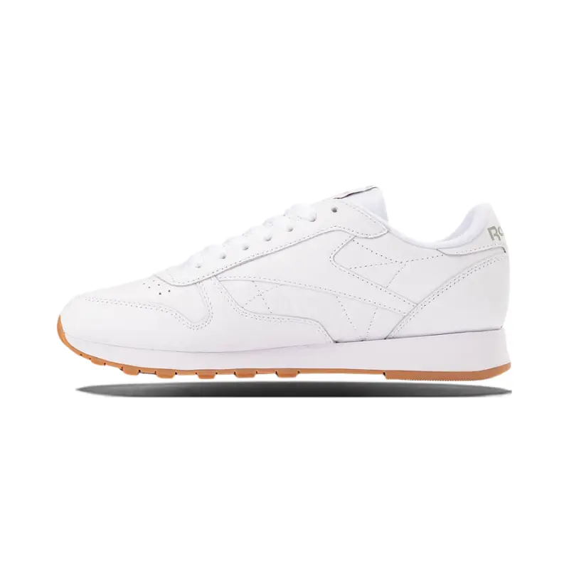 Reebok Youth Classic Leather Casual Sneakers - White Lace-up Athletic Footwear, Smooth Leather Upper, Cushioned Gum Sole, Breathable Mesh, Walking Shoes, Trainer, Closed, Mesh Liner, Laces, Gum Rubber, Lightweight, Low Top, Sports Shoes, Textile
