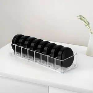 Clear Acrylic Makeup Compact Organizer, 8 Spaces Vanity Organizer Stand Eyeshadow Pallet Storage