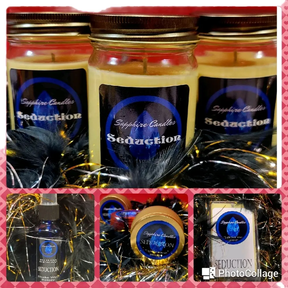 Jamaica Me Crazy Sapphire Candles - Decorative Candles with Black Feather Accents in Glass Jar for Home Decor and Ornaments Cozy Fragrance Scented Aroma
