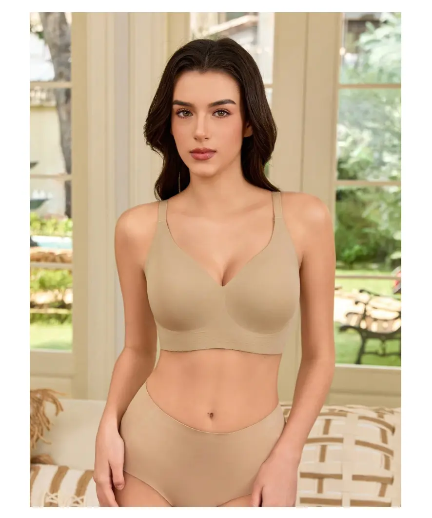 Women's Seamless Jelly Bra, Wirefree, Solid Color For Everyday, Occasion Lingerie, Sleek Lingerie, Comfortable Fit, Flexible Material