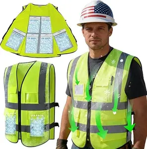 【Free Gift 24pcs Ice Packs】Adjustable Ice Cooling Vest for Men&Women Cool Vest for Hot Weather Work with 6Pockets Cold Jacket for Summer Outdoor Working