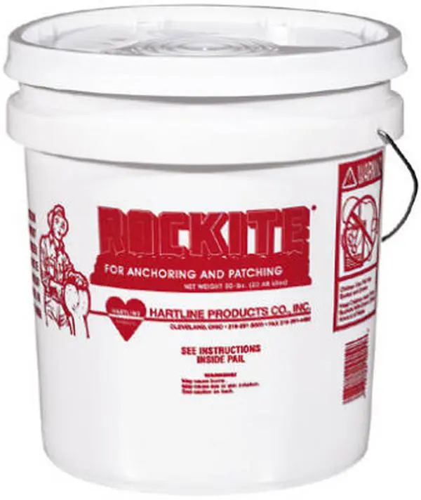 212 MAIN Rockite 10051 Hydraulic Anchoring Cement, 50 lbs Pail, 12x12x15 in, Metal-Concrete Bonding Qualities, 4500 lbs/sqin Compression Strength, for Bowls, Rods, Signs Installation (Home Improvement Building Supplies)