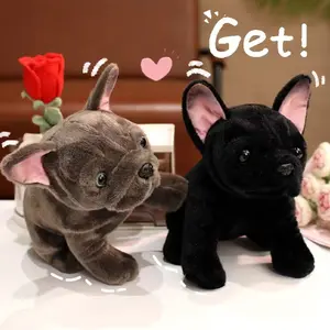 Realistic French Mastiff Plush Toy, Soft / Bulldog Stuffed Animal, Lifelike Pet Companion Doll, Perfect Gift for Dog Lovers