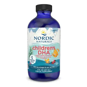 Nordic Naturals Children's DHA Liquid - Strawberry Flavored Fish Oil, 8 Oz for Health & Development Vitamin