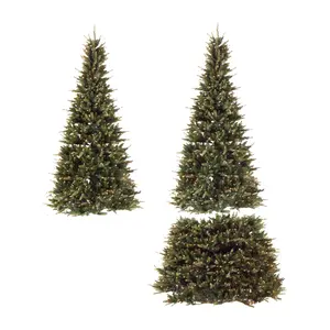 Northlight 7.5' Green Extend-A-Tree Xmas Tree -Clear Lights