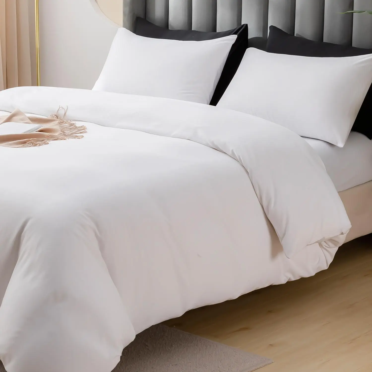 Solid Color Duvet Cover Set, 2/3 Counts Soft Comfortable Bedding Set, Including 1 Duvet Cover & 1/2 Pillowcase without Filler, Bedding Supplies for Home Hotel, Washable Covers, Comfy Bedding Sets