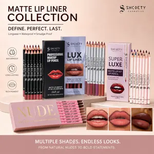 48 Colors Nude Lip Liner Set Waterproof Creamy Matte Long Lasting Lip Pencil Neutral Brown Shades