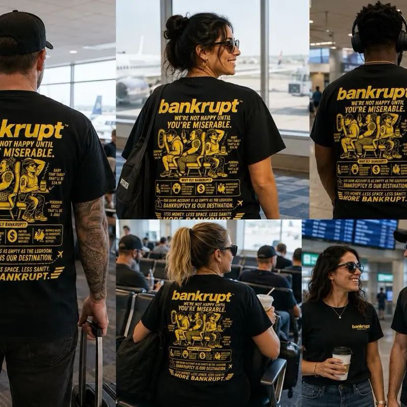 Bankrupt Top Womenswear T-Shirt with Bold Design and Unique Messaging for Fashionable Outfits Smooth