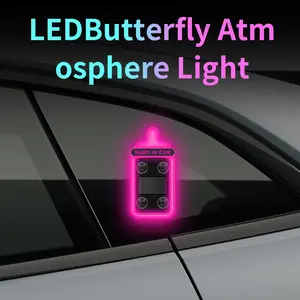 Car Window Ambient Lighting Solar Powered Warning Light With Suction Cup Wireless LED Atmosphere Light Interior Decoration