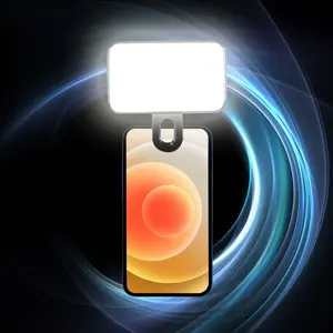 Detachable Phone Fill Light with Rechargeable Battery, Three Lighting Effects, Adjustable Brightness, Suitable for Phone Camera Laptop Photography
