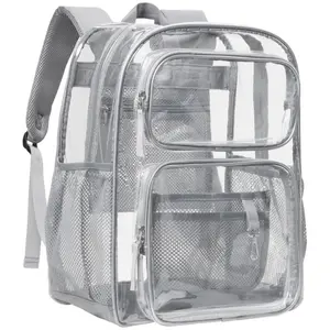 New PVC Transparent Rigid Backpack, Large Capacity Waterproof Student Bag, Casual See-Through School Backpack, Travel Use
