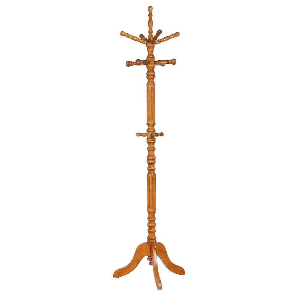 Achelle 11-Hook Tall 360-Degree Rotatable Floor Standing Golden Coat Rack, Elegant Decorative Vertical Storage Hanger for Indoor Furniture Use, Scarves