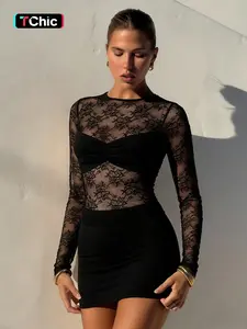 Sexy Lace Top and Skirt Set, Y2K Style Fitted Suit, Plain Pattern, Fall Season, Women's Fashion, Chic and Trendy Look