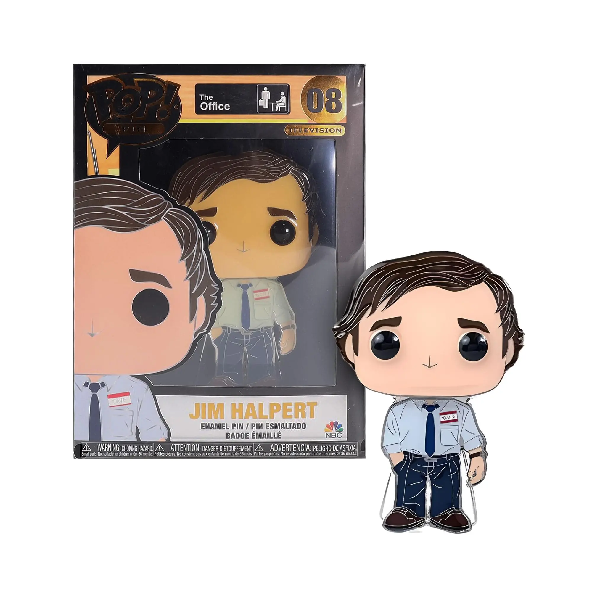 Funko POP Pin - 3 in The Office Jim Halpert Collectible Action Toy Figure for Toys & Hobbies Enthusiasts, Collectibles