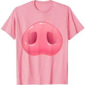 Pig Costume Adult Kids Women Piglet Onesie Halloween Nose T-Shirt