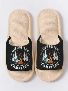 "Life is Better at the Campfire" Slippers Cloud-Feeling Outdoor Camping Style Indoor Outdoor Must-Have